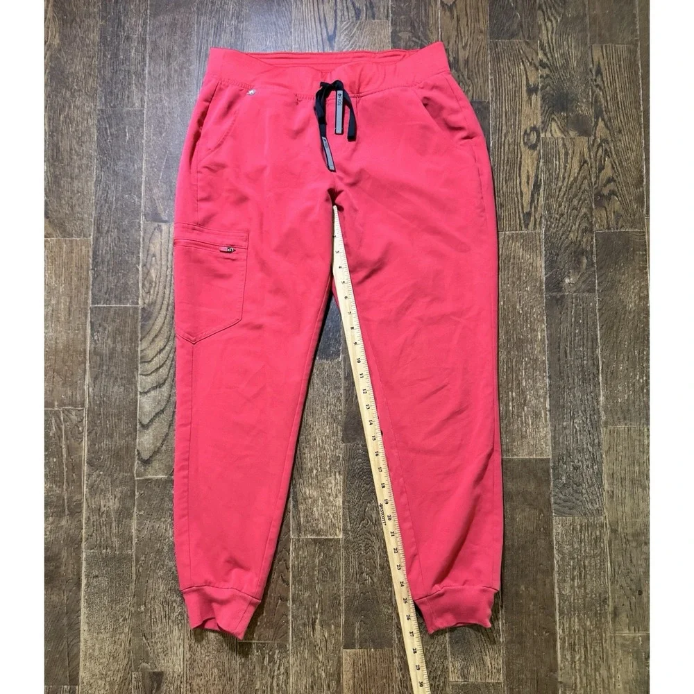 FIGS Scrub Pants Women's Size M Technical Collection Red Drawstring Cuffed Ankle